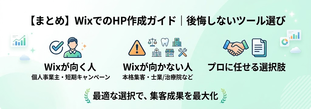 【まとめ】WEB初心者経営者のためのWixでのホームページ作成ガイド