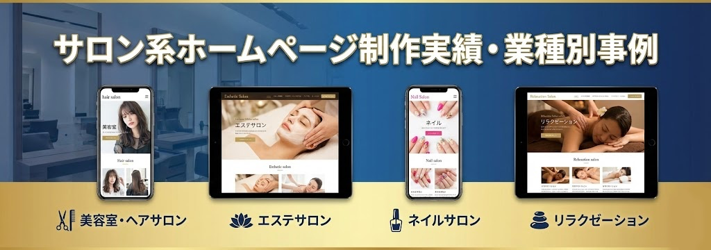 サロン系ホームページの制作実績 - 業種別事例
