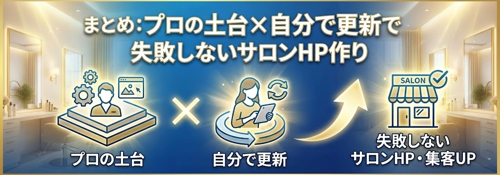 まとめ:プロの土台×自分で更新で失敗しないサロンHP作り