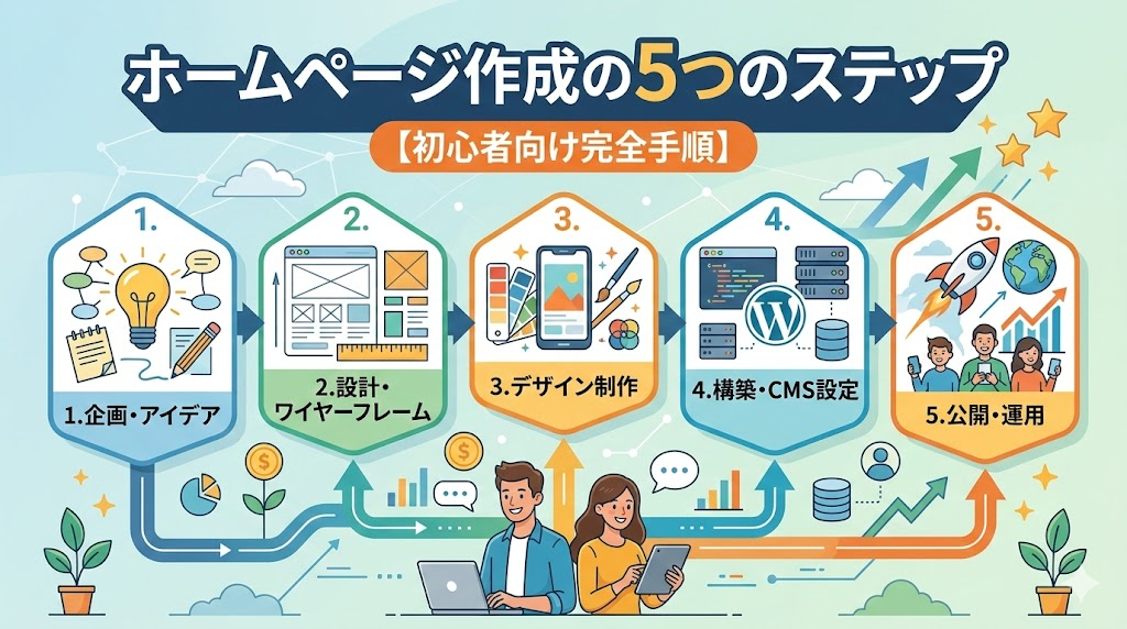 ホームページ作成の5つのステップ【初心者向け完全手順】