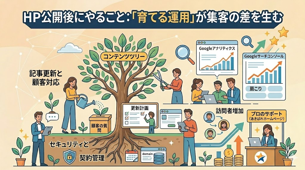 HP公開後にやること:「育てる運用」が集客の差を生む
